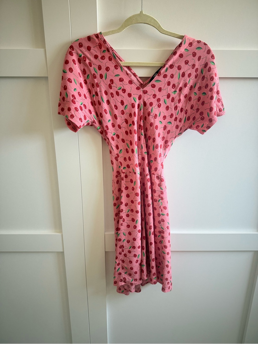 Zara Pink Cherry-Print Women's dress